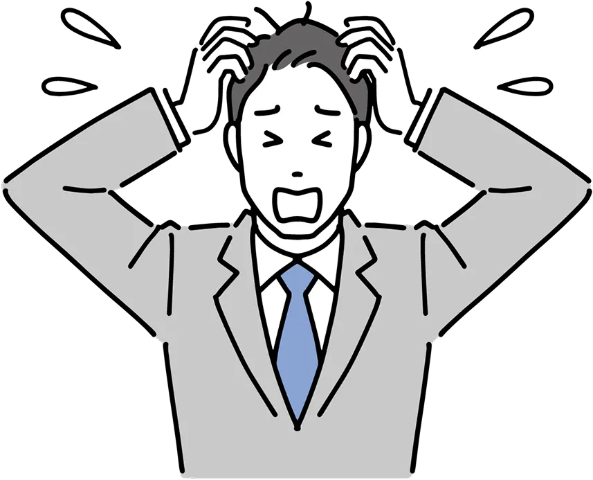 頭を抱える男性